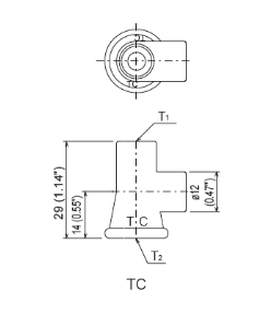LUBE USA 186433 TC HTU Junction Header dimensions and technical drawing