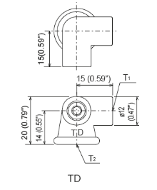 LUBE USA 806434 TD HTU Junction Header dimensions and technical drawing