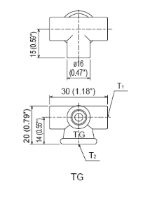 LUBE USA 186435 TG HTU Junction Header dimensions and technical drawing