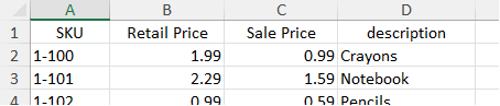 Advanced connections require column headers.