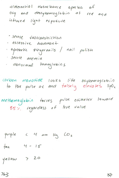 763. How does pulse oximetry work? / Conditions that may falsify pulse ...