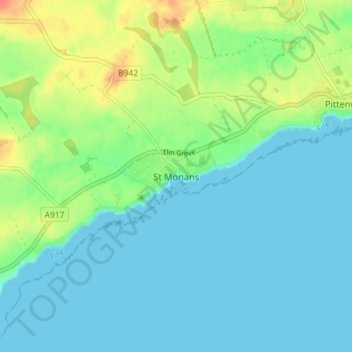 St Monans Topographic Map Elevation Terrain Thumbnail 