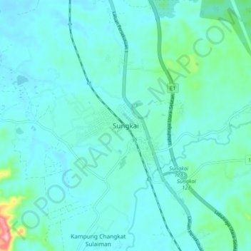 Sungkai Topographic Map Elevation Terrain Thumbnail 
