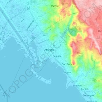 Angono Topographic Map Elevation Terrain Thumbnail 