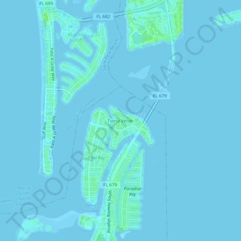 Tierra Verde Topographic Map Elevation Terrain Thumbnail 