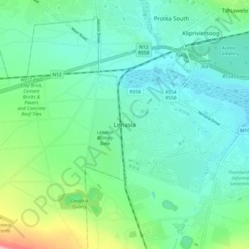 Lenasia Topographic Map Elevation Terrain Thumbnail 