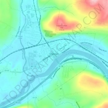 Owego Topographic Map Elevation Terrain Thumbnail 