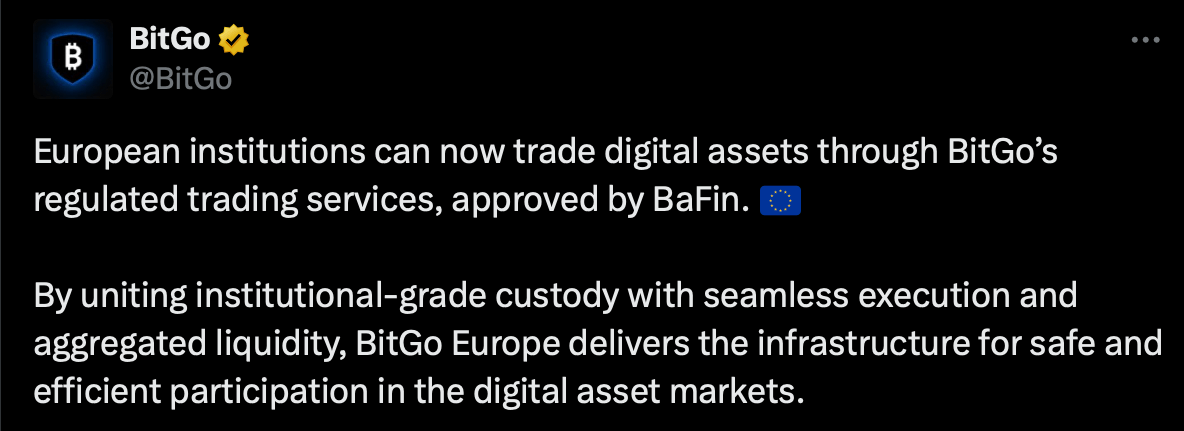 BitGo’s BaFin License Extension Could Expand Bitcoin Custody, Staking and Trading Services in Europe