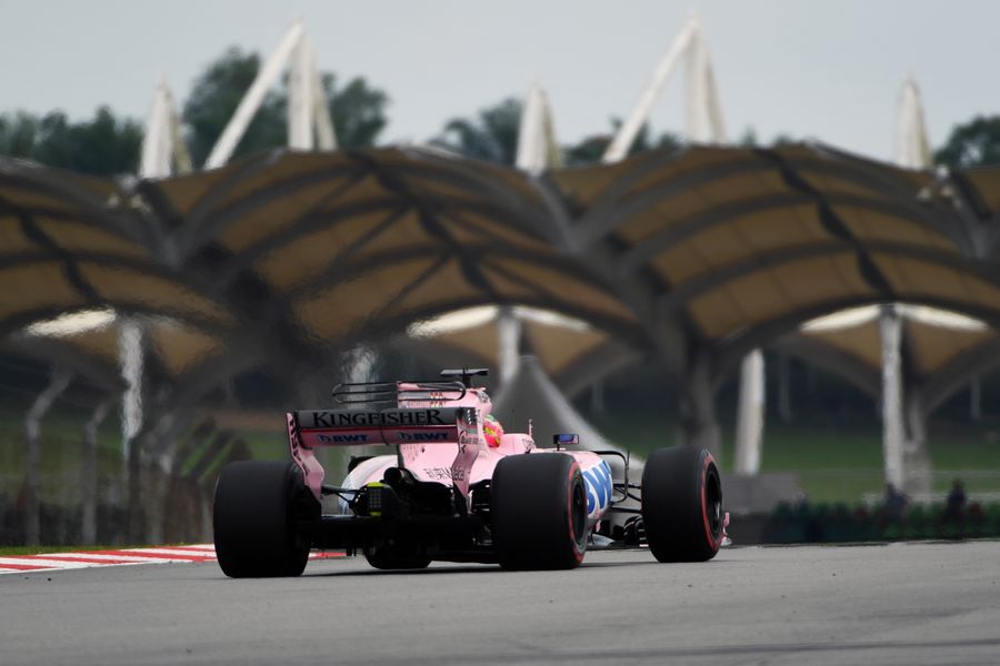 Sergio Perez On Track In The Force India Formula 1 Photos