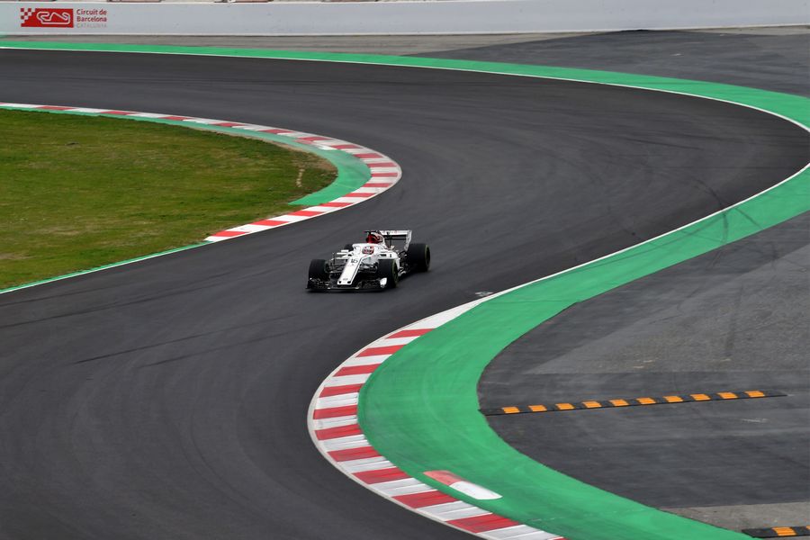 Charles Leclerc On Track In The Sauber British Grand Prix
