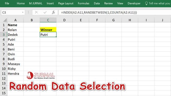 Random data selection in Excel