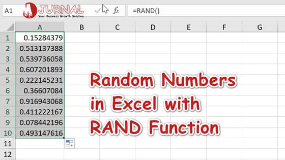 Example of generate random numbers in Excel