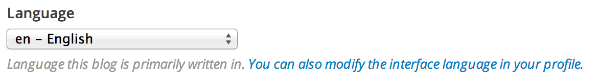 General Settings - Language