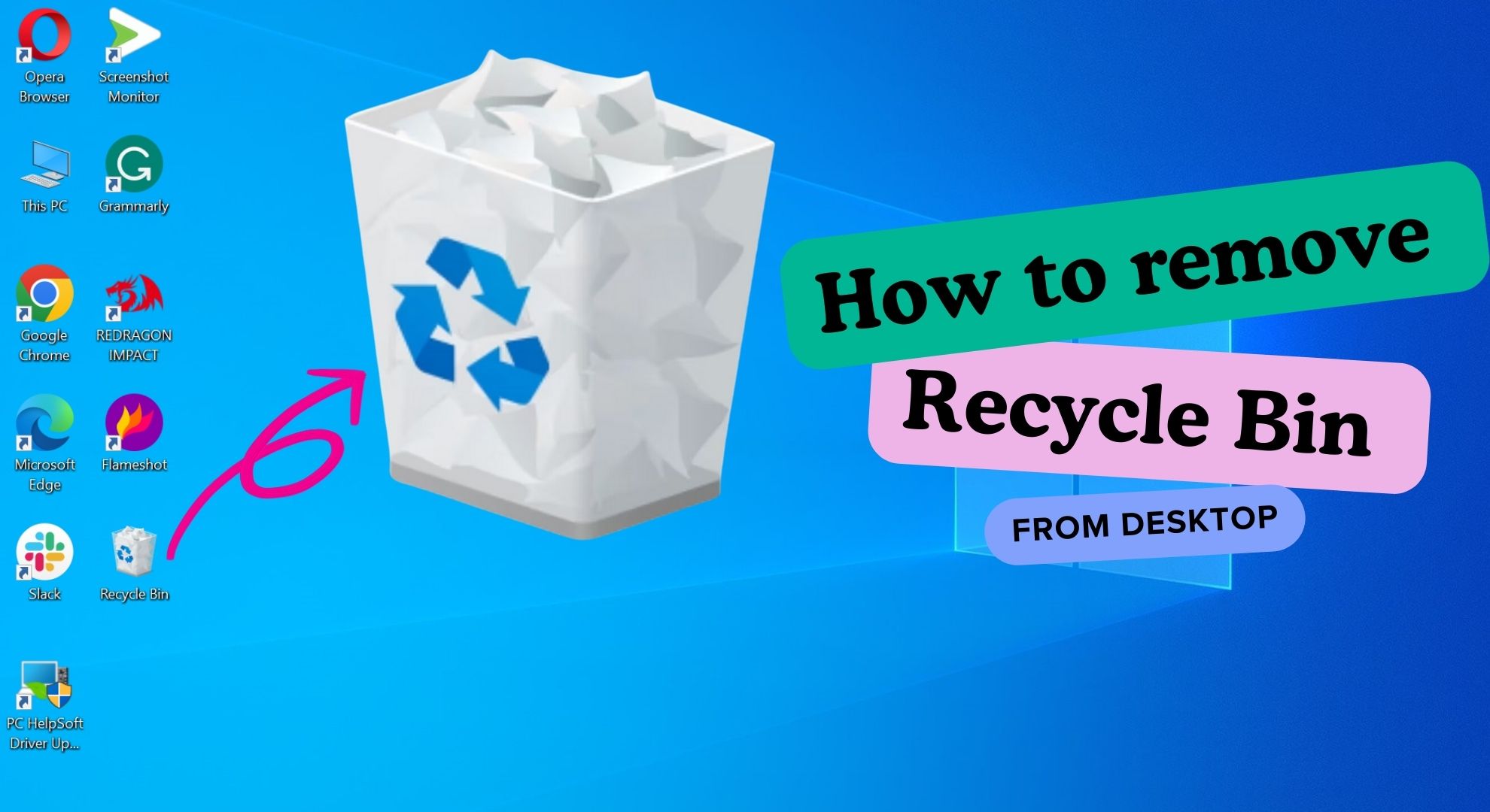 How to Remove Recycle Bin From Desktop