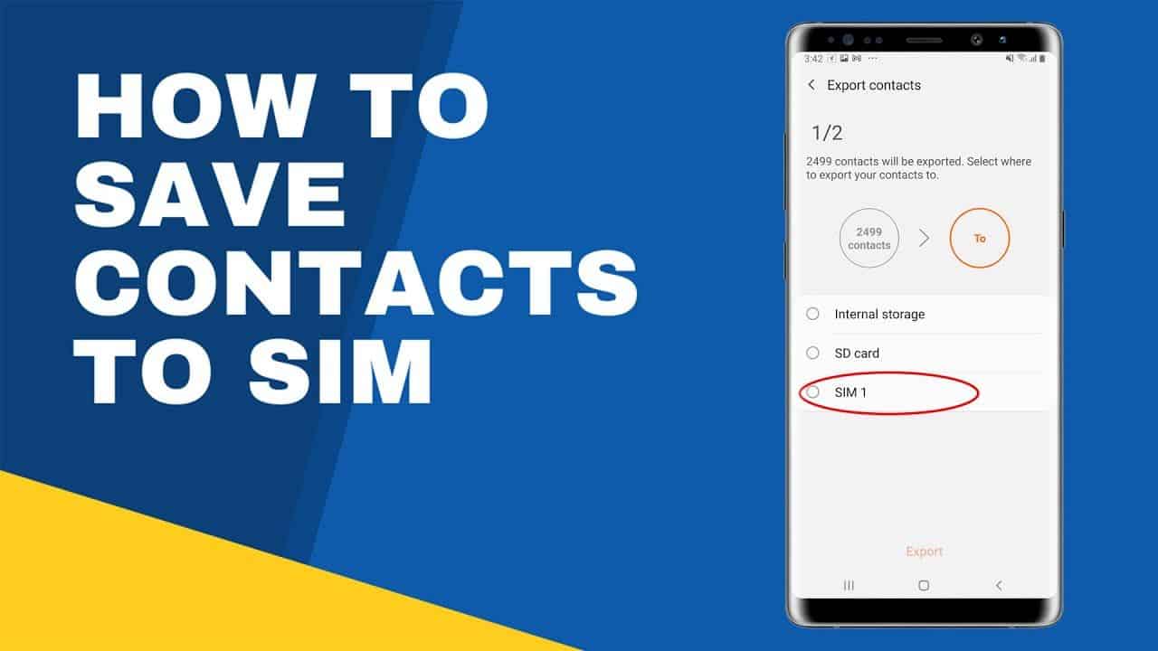 How To Backup Contacts To Sim