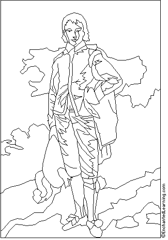 This little boy blue coloring page features the cutie pie fast asleep on a haystack. Thomas Gainsborough Coloring Page Enchantedlearning Com