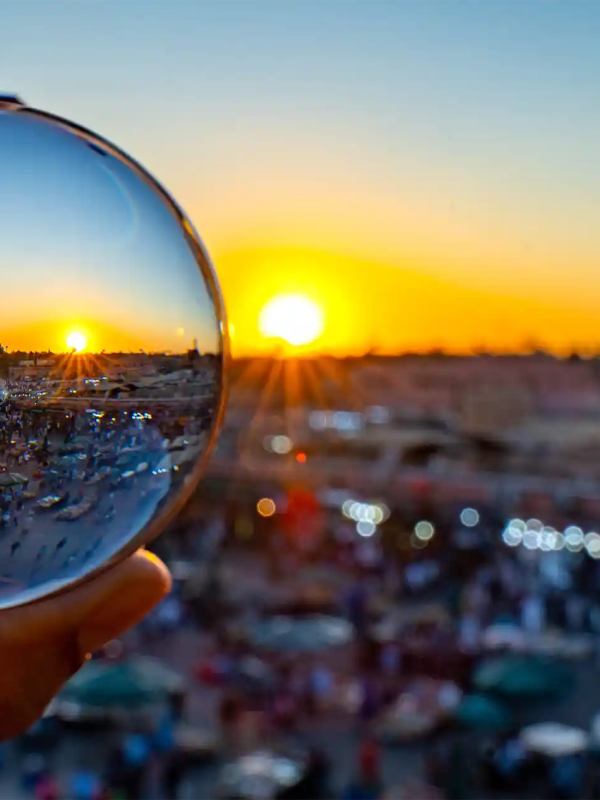 Sunset in Marrakech during grand Morocco trip