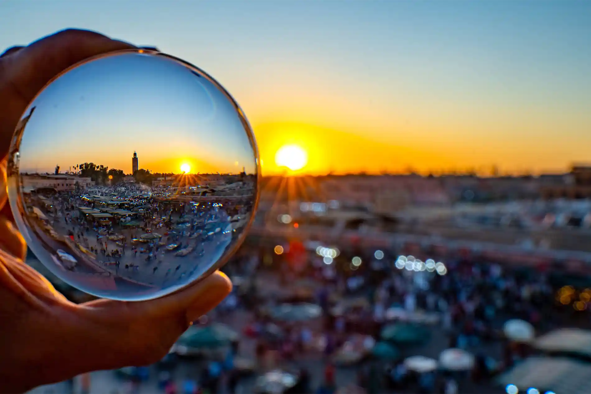 Sunset in Marrakech during grand Morocco trip