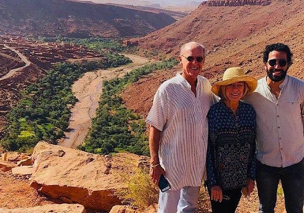 Musti with his passengers in gorge Todra by day during an adventure