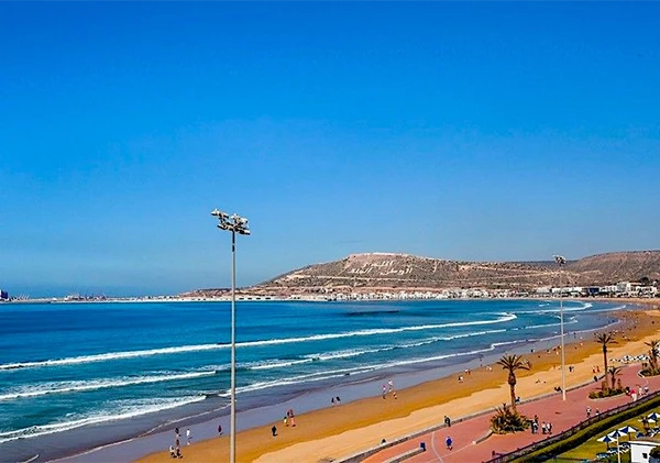Agadir beach by the day during a tour