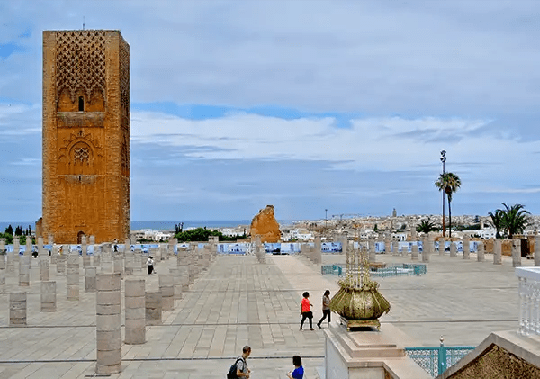 rabat the capital with Hssan monument by the day during a trip