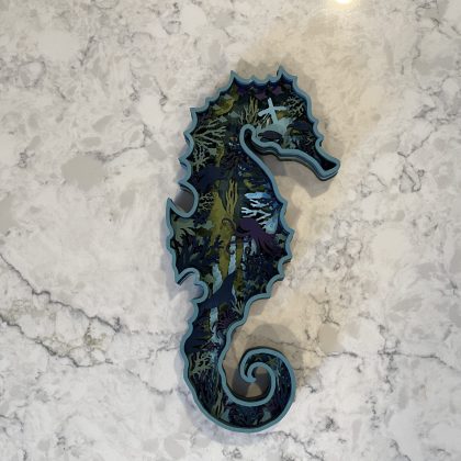 Encinitas 3D - Seahorse Wood laser Cut Mandala Art