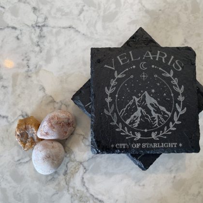 ACOTAR - VELARIS City of Starlight - 4x Laser Engraved Slate Coaster - A Court of Thorns and Roses Series - Sarah J Maas - Decor Mountain Encinitas 3D
