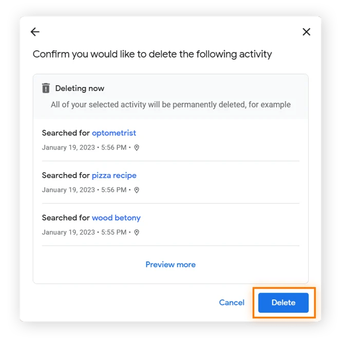 Google Search History