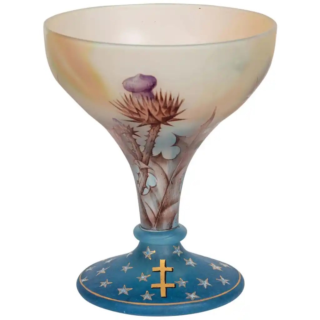 Daum Nancy Enamelled and Gilt Decorated Glass Goblet