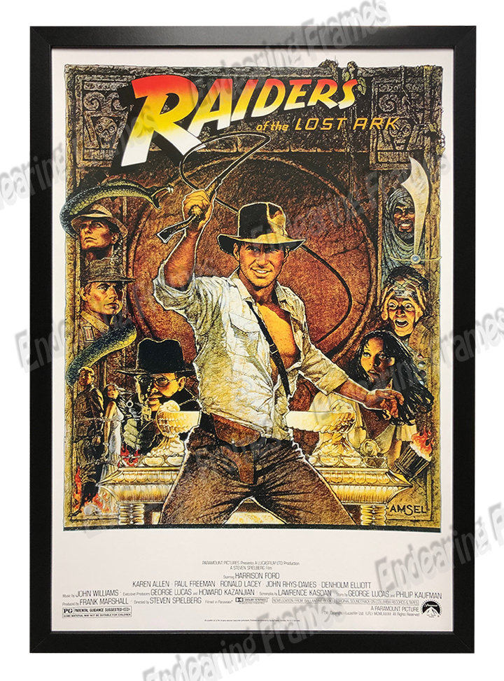 Indiana Jones - Raiders of The Last Ark Movie Poster (Black Frame)