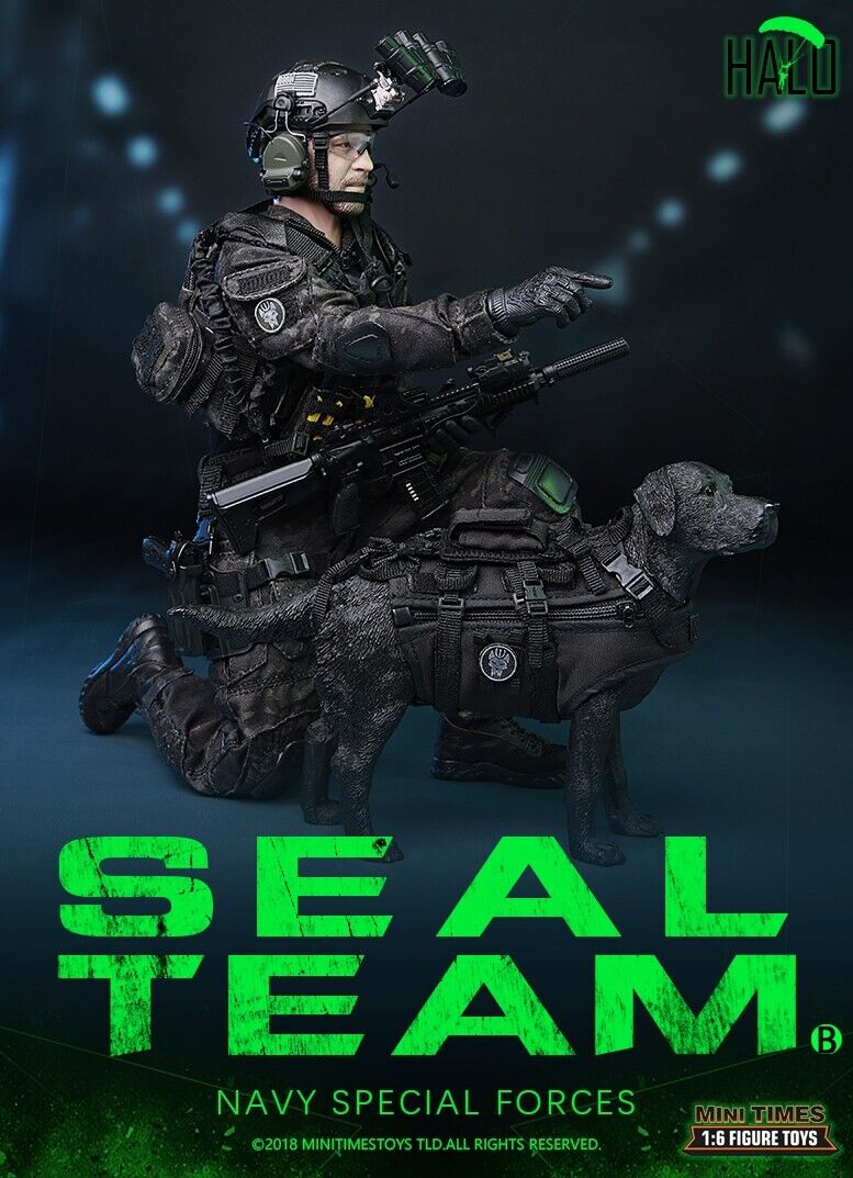 Times M013 Navy Special Forces Seal Team HALO w/ K-9 Dog