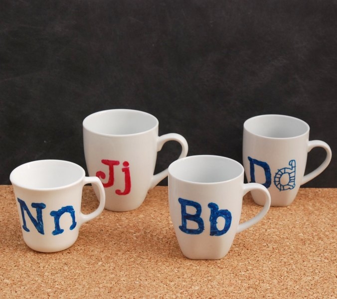 DIY Monogram Mugs Endlessly Inspired
