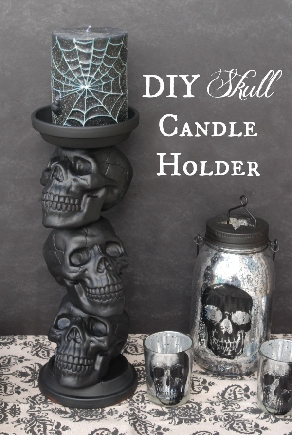 DIY Skull Candle Holder {31 Days of Halloween Day 21} Endlessly Inspired