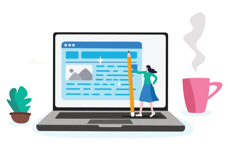 Woman developing messaging on laptop, representing structured frameworks within content standards.