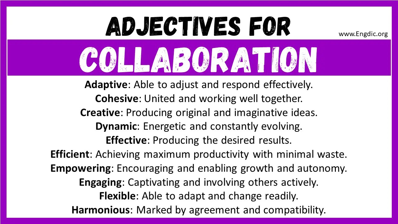 20+ best words to describe collaboration, adjectives for collaboration
