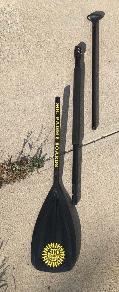 SOL Paddleboards SOLshine Board The included 3 piece collapsible paddle.