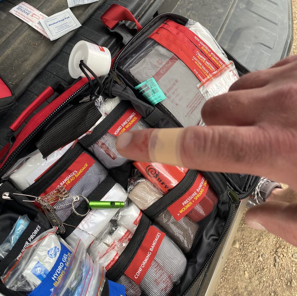 Surviveware Large First Aid Kit put to use