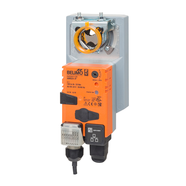 AMB24-IP Damper Actuator, 180 in-lbs [20 Nm], Non fail-safe, AC/DC24V, Modulating, Cloud, communic