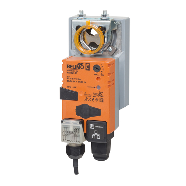 NMB24-IP Damper Actuator, 90 in-lbs [10 Nm], Non fail-safe, AC/DC24V, Modulating, Cloud, communica