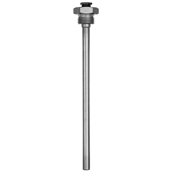 A-22P-A37 thermowell pocket, stainless steel (machined), 4" [100 mm], 1/2" NPT, wrench size 3/4"