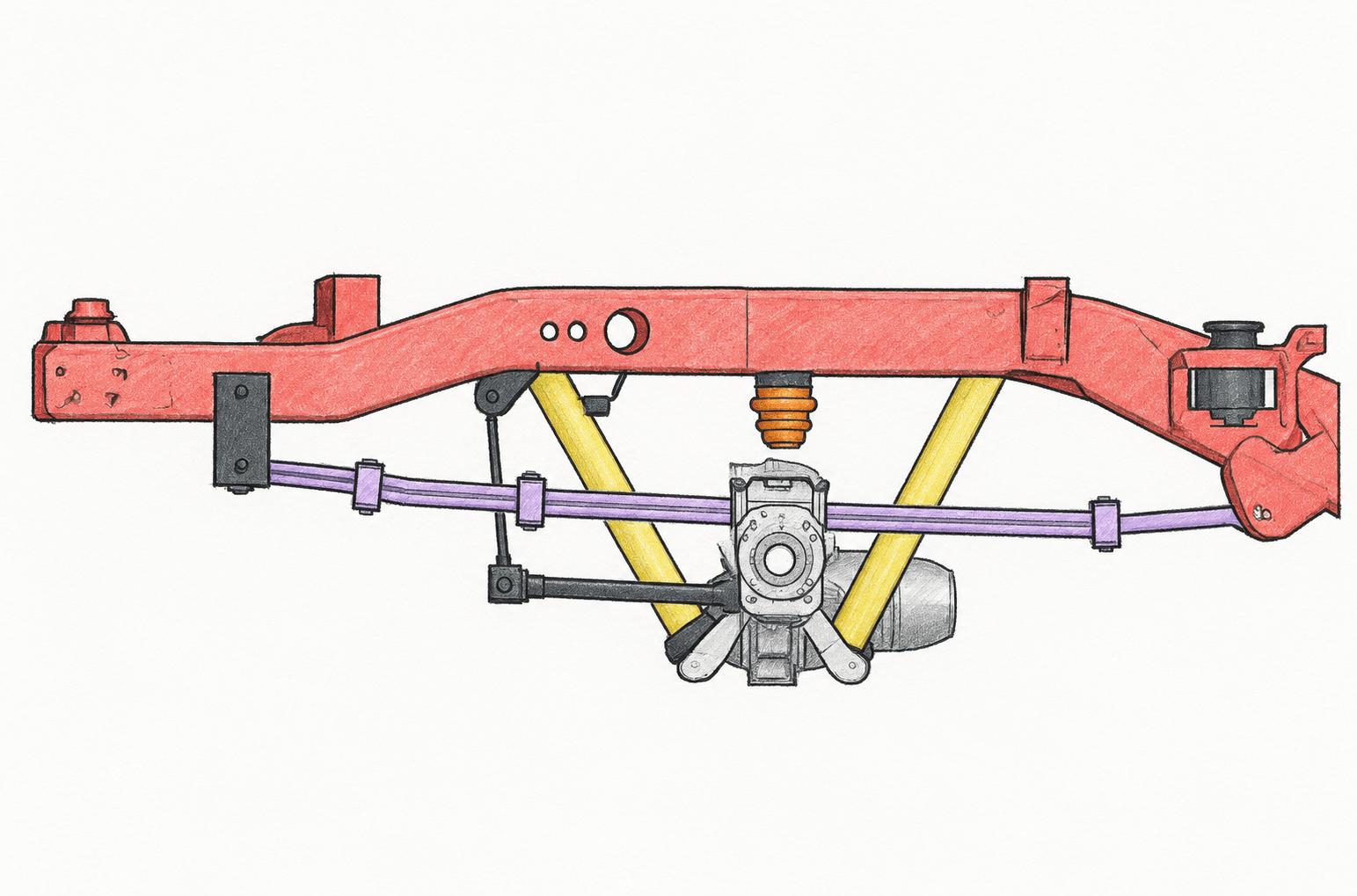 Rear leaf spring suspension on a 2022 Nissan Frontier