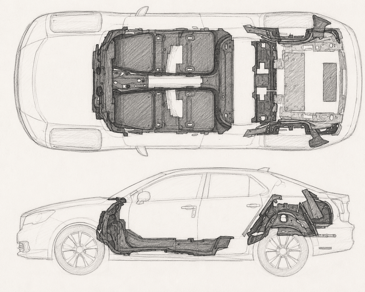 Sound insulating material inside the 2024 Polestar 2 cabin