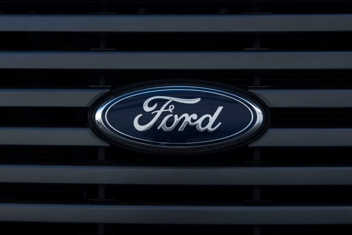 Ford oval badge on a vehicle’s front grille