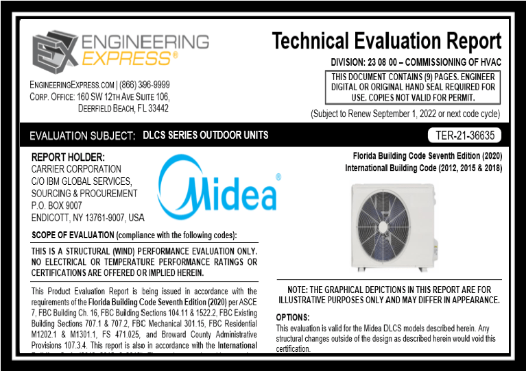 Carrier Midea Dlcs Series Outdoor Units Ter 21 36635