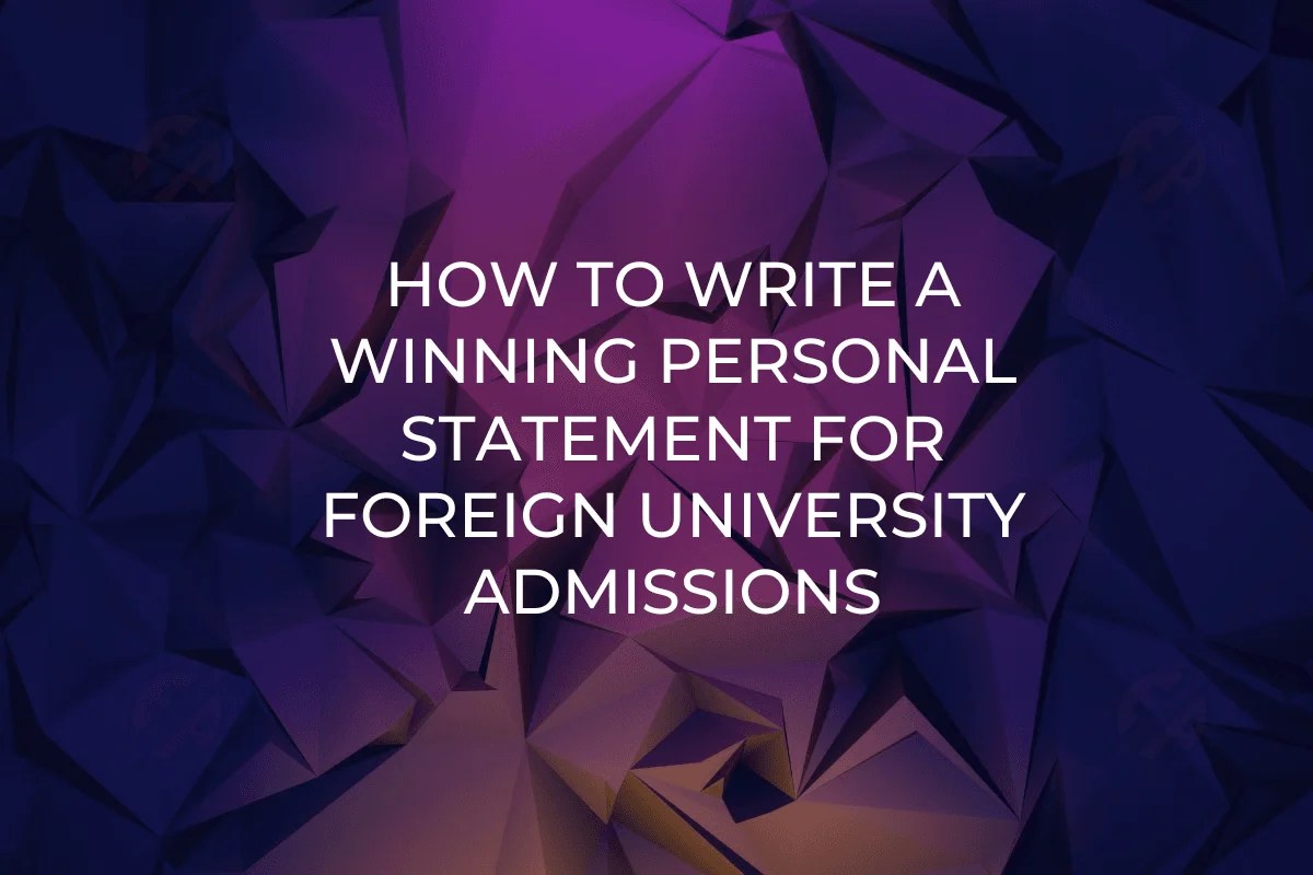 Write a Winning Personal Statement