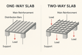 Difference Between One-Way and Two-Way Slabs – Explained with Diagram
