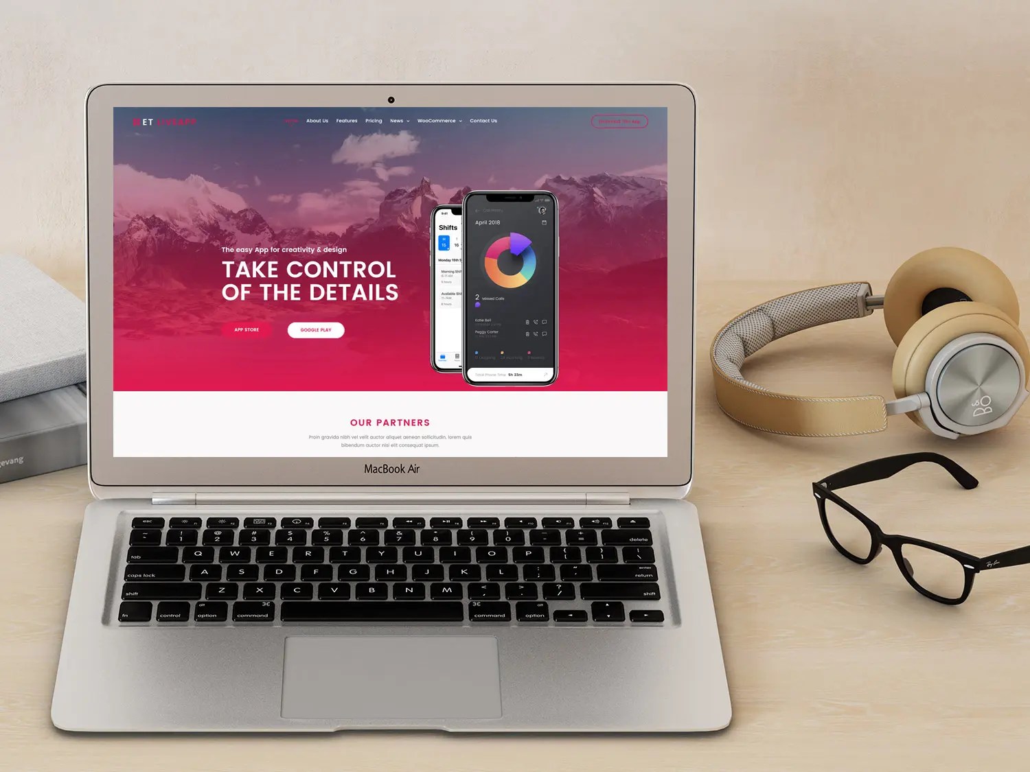 Build websites with a 100% visual builder. ET LiveApp - Free Responsive App Showcase Wordpress Theme - Engine Templates