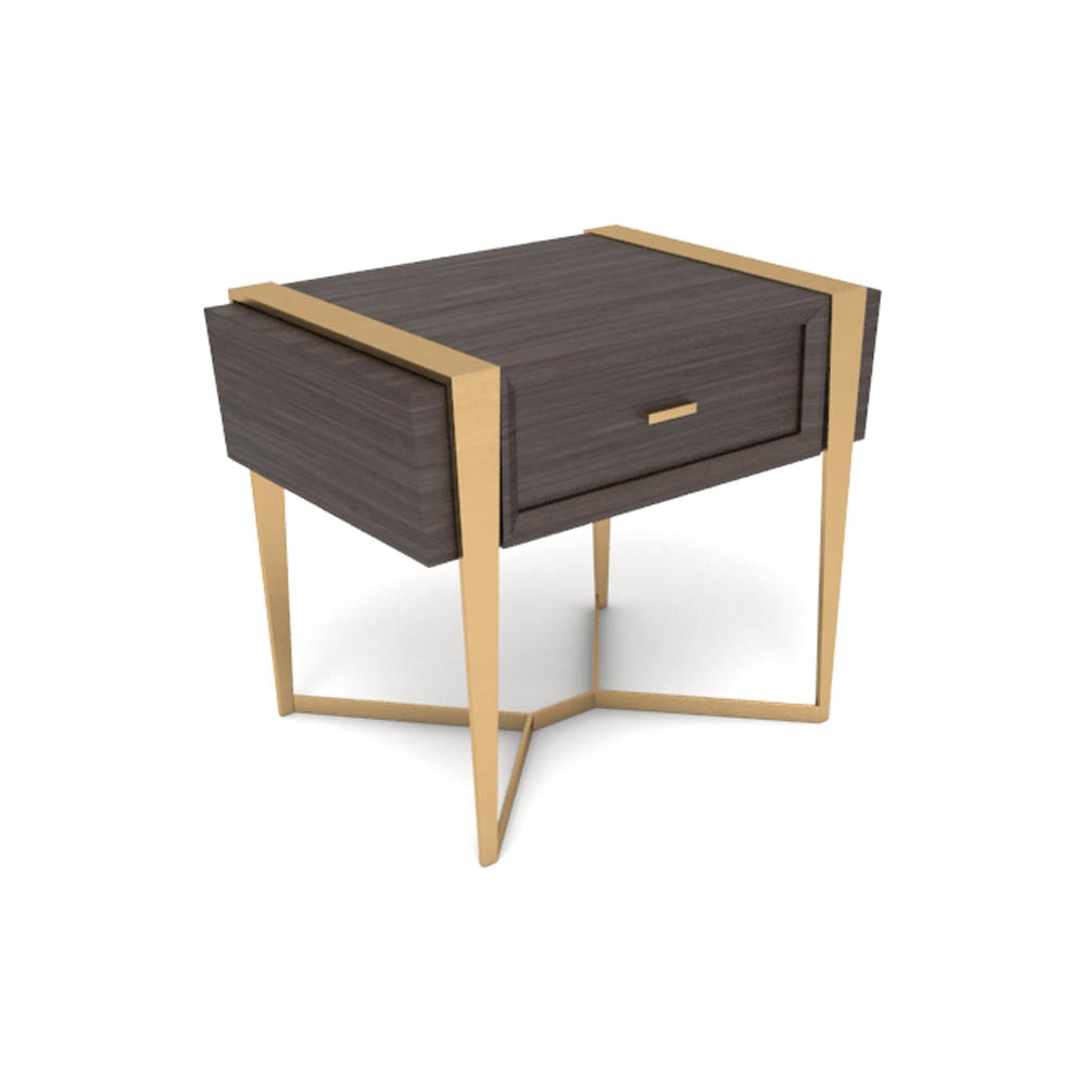 Sleek Box Bedside Table Gold Legs 1 Drawer Bedside Table