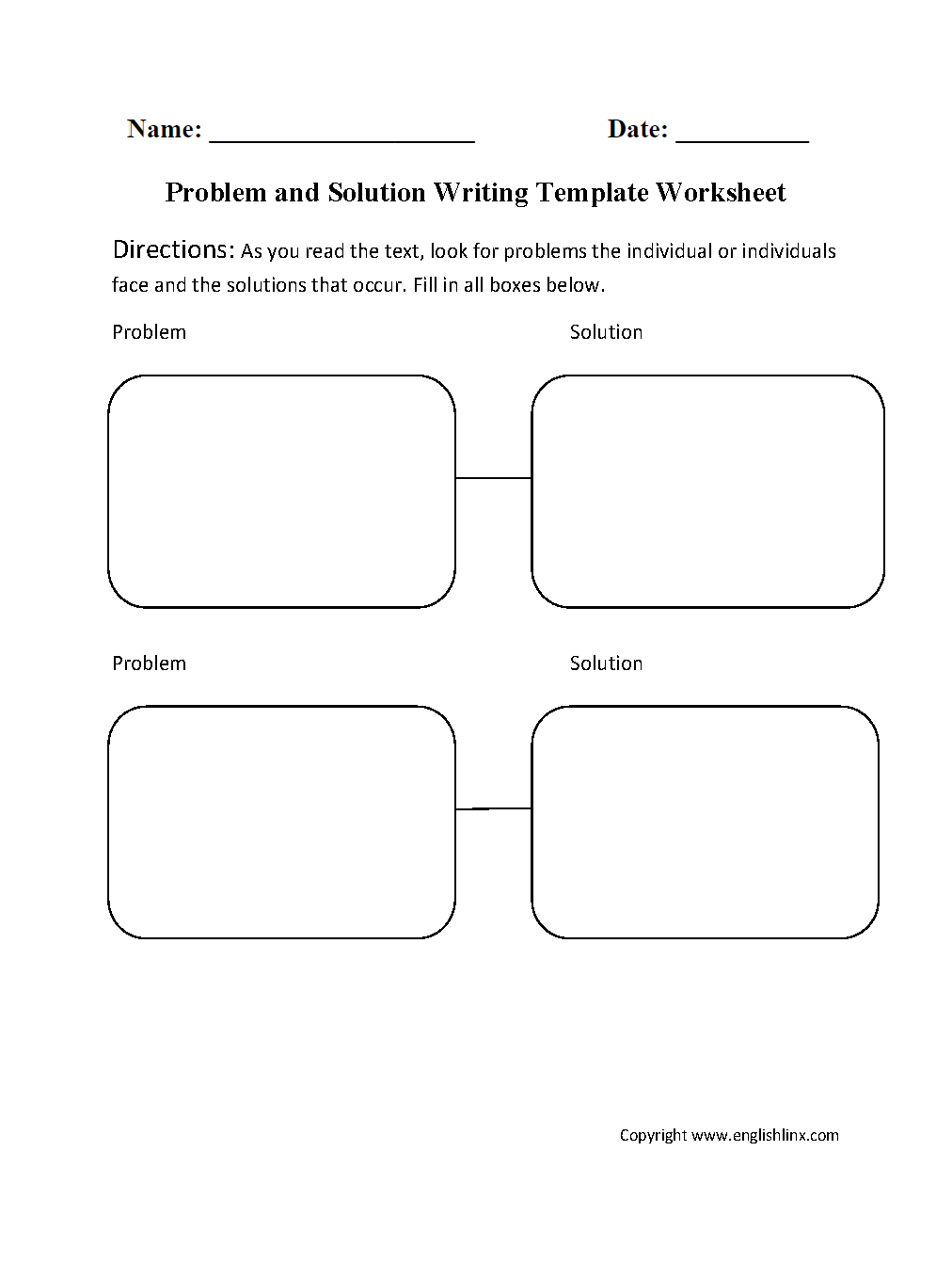 Problem and solution worksheet