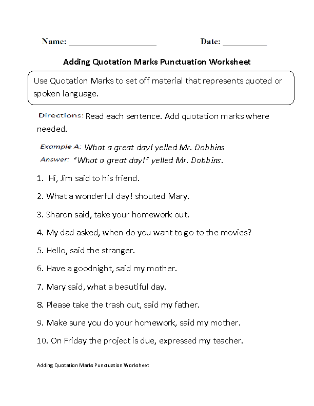 englishlinx com punctuation worksheets